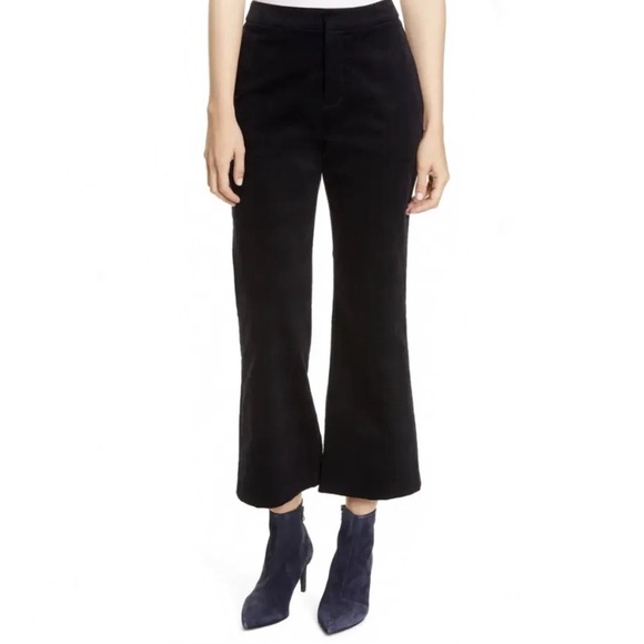 New Joie Duke High Waist Crop Kick Flare Corduroy Pants (Midnight Blue) Size 00 - Picture 1 of 6